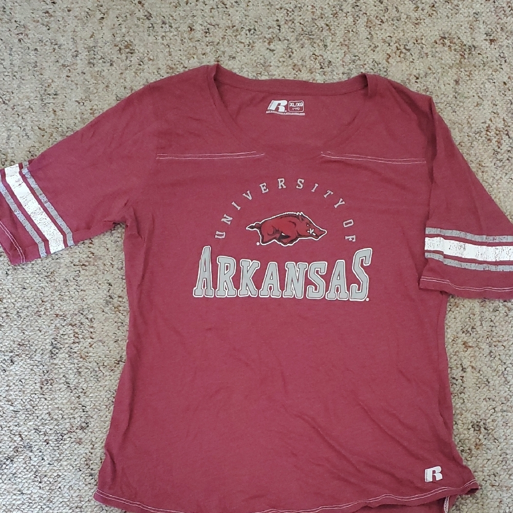 Russell Athletic Arkansas Maroon Tee